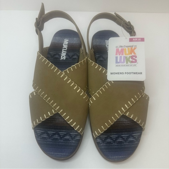 MUK LUKS City Highrise Women’s Taupe Platform Sandals Size 10 - Picture 2 of 8